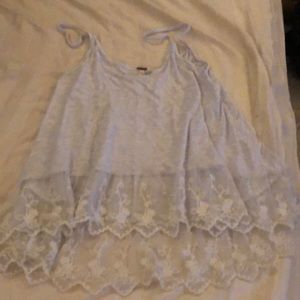 Tank top with lace bottom